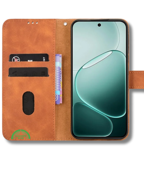 Bookcase Oppo A6 Pro Bruin Stijlvolle Bescherming en strak