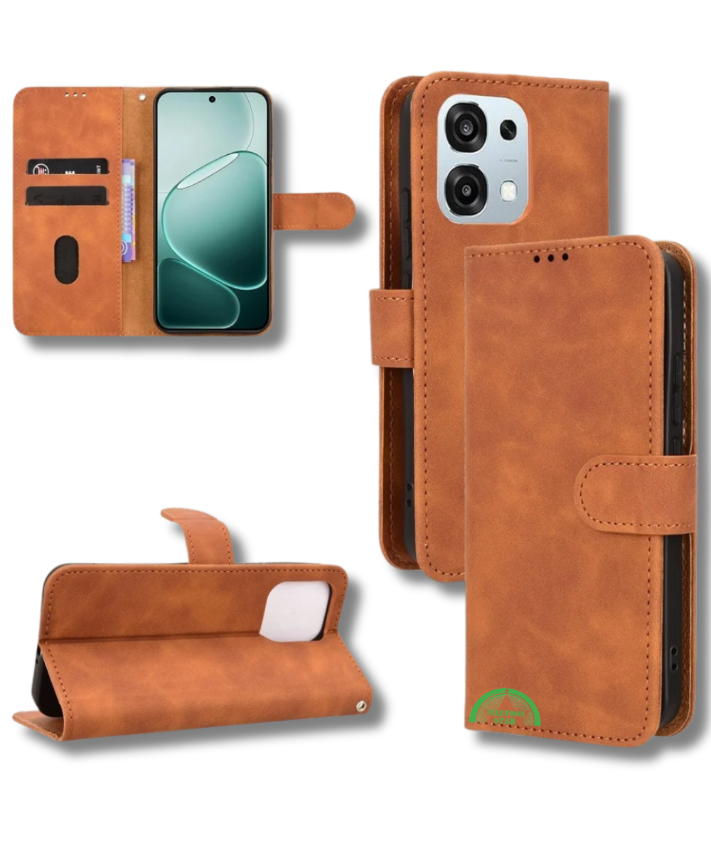Bookcase Oppo A6 Pro Bruin Stijlvolle Bescherming en strak