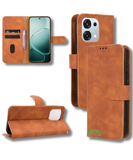 Bookcase Oppo A6 Pro Bruin Stijlvolle Bescherming en strak
