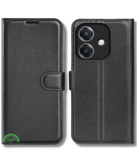 Bookcase Hoesje voor Oppo A60 Zwart Stijlvolle Bescherming