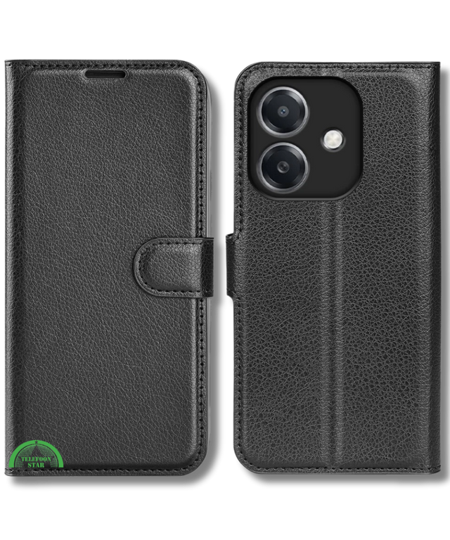Bookcase Hoesje voor Oppo A60 Zwart Stijlvolle Bescherming