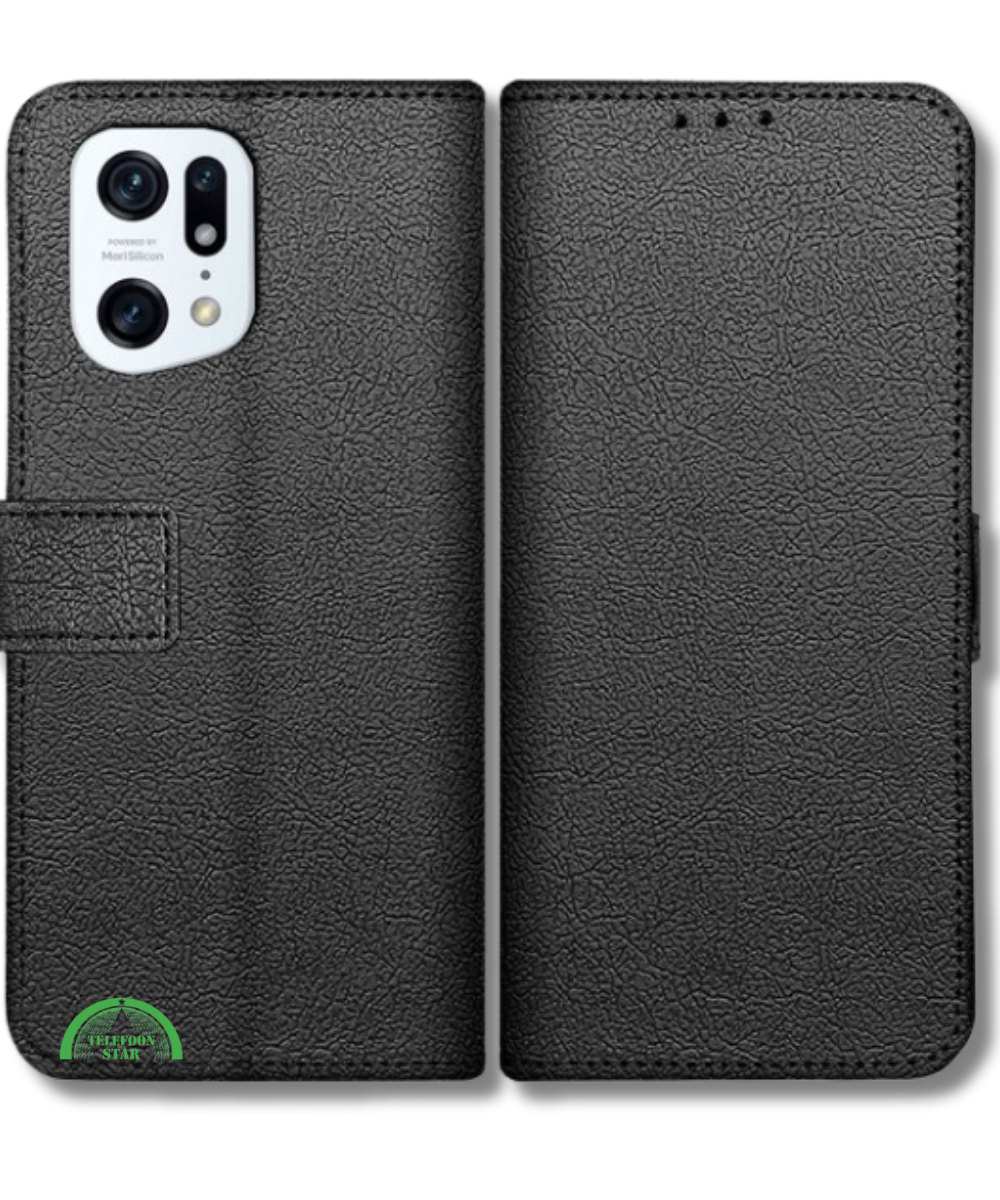 Bookcase Hoesje voor Oppo Find X5 Pro Zwart Stijlvolle Bescherming