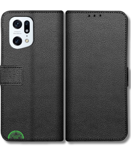 Bookcase Hoesje voor Oppo Find X5 Pro Zwart Stijlvolle Bescherming