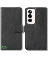 Bookcase Oppo Reno 12 5G Zwart Stijlvolle Bescherming