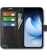 Hoesje voor Oppo Reno 13 Pro Zwart Bookcase Premium kunstleer volledig