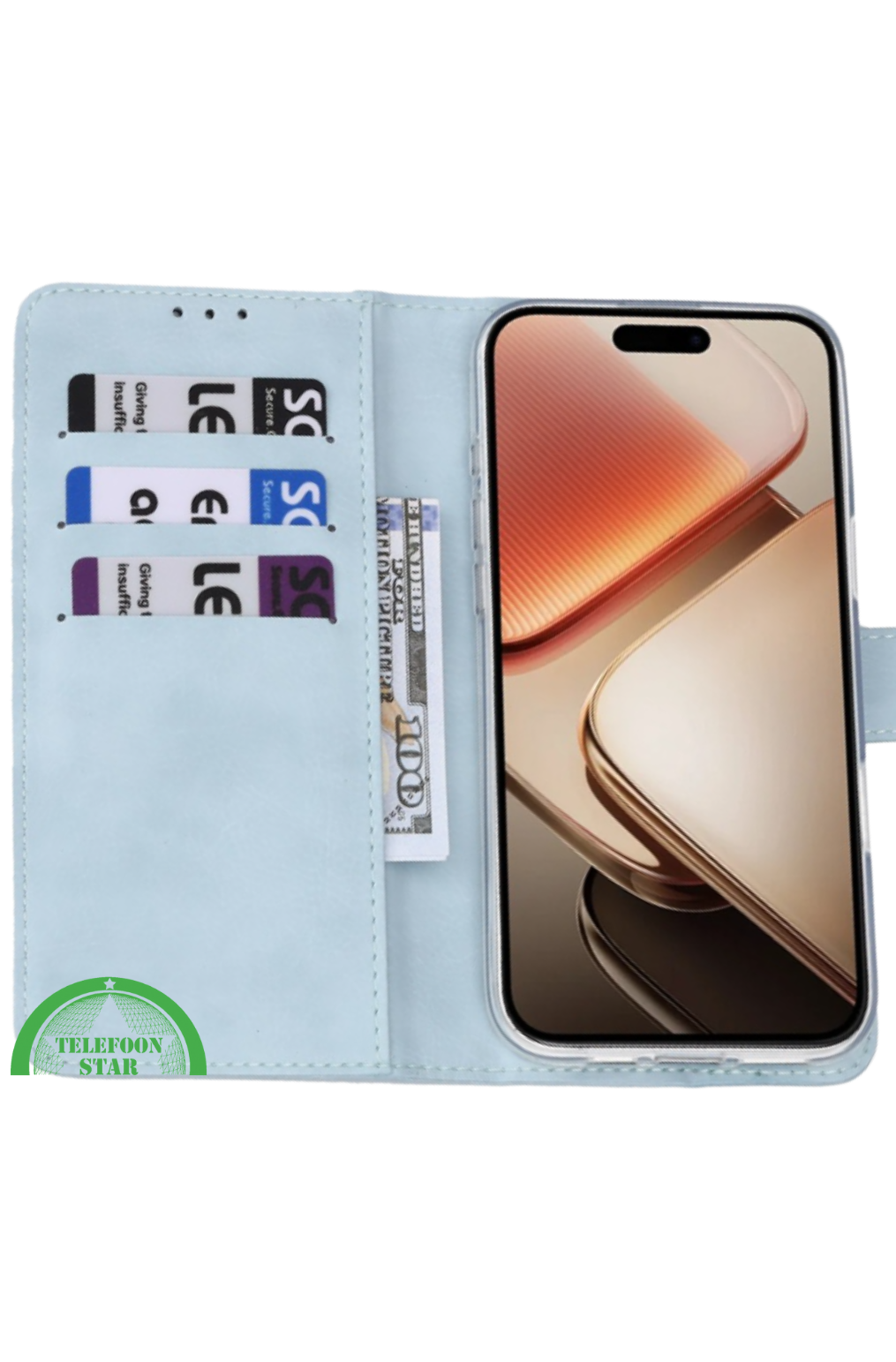 Bookcase Hoesje voor Oppo Reno 14 5G Licht Blauw