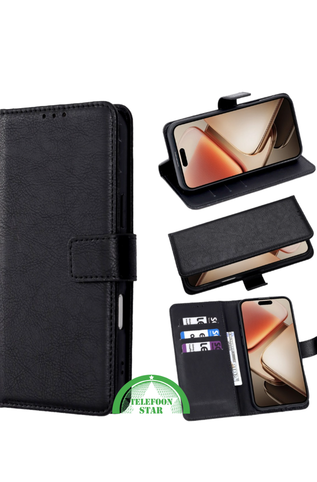 BookCase ProtectCover Zwart voor Oppo Reno 14F