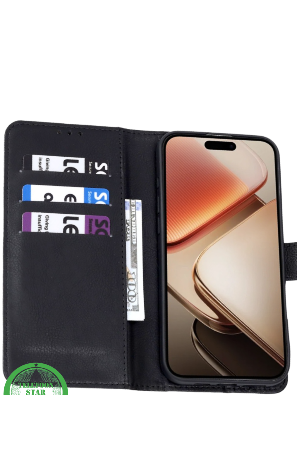 BookCase ProtectCover Zwart voor Oppo Reno 14F