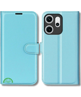 Hoesje voor Oppo Reno 14F Lichtblauwe Bookcase Premium kunstleer volledig