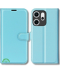 Hoesje voor Oppo Reno 14F Lichtblauwe Bookcase Premium kunstleer volledig