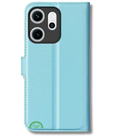 Hoesje voor Oppo Reno 14F Lichtblauwe Bookcase Premium kunstleer volledig