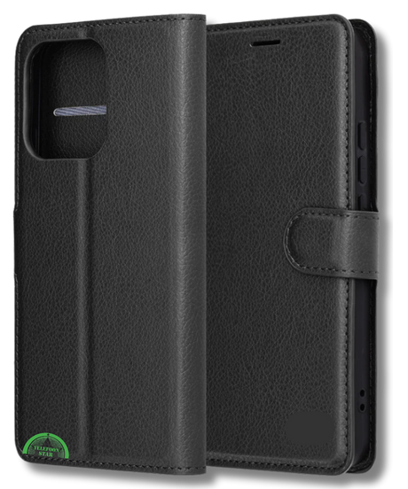 Hoesje voor Oppo Reno 14F Zwart Bookcase Premium kunstleer volledig