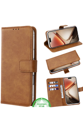 BookCase ProtectCover bruin voor Oppo Reno 14F