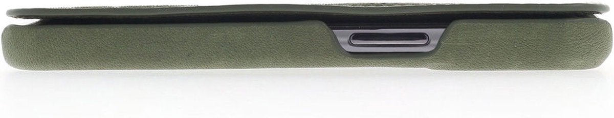 iPhone 15 Pro 100% Leer hoesje | Lederen Bookcase | Minimalistisch | Olijfgroen