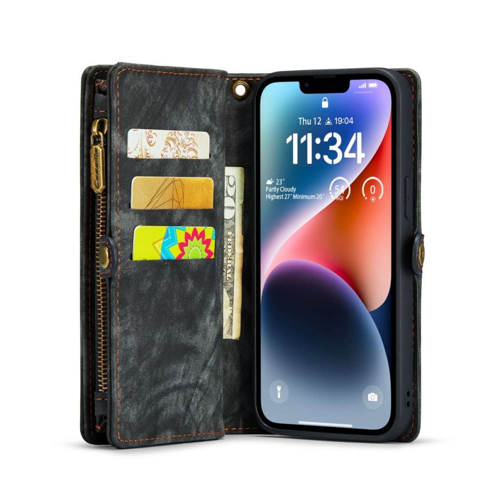 iPhone 14 3-in-1 portemonnee hoesje zwart