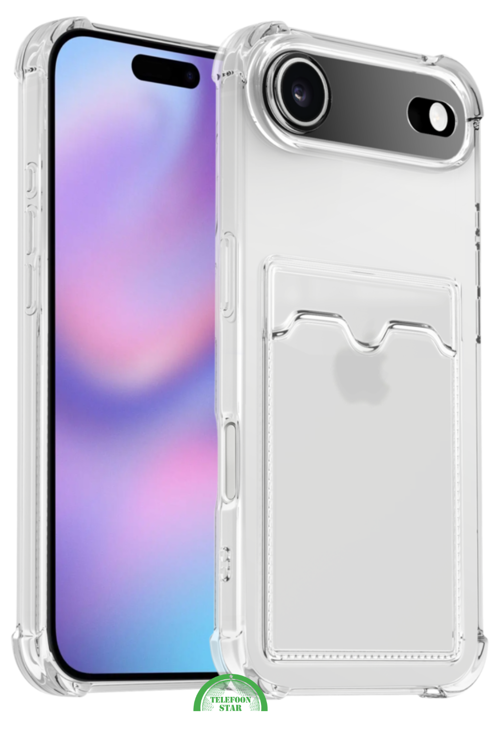 Transparant Hoesje met Kaartvak voor iPhone 17 Air &ndash; Bescherming &amp; Functionaliteit Silicone Slank | Telefoonstar