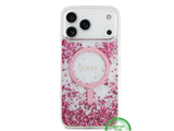 iPhone 17 Pro Max Guess MagSafe Hoesje &ndash; Roze Glitter Transparante Bescherming