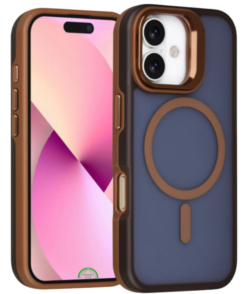 Hoesje voor iPhone 17 Premium DualTone MagSafe Backcover met Extra Grip – Dusty Bronze