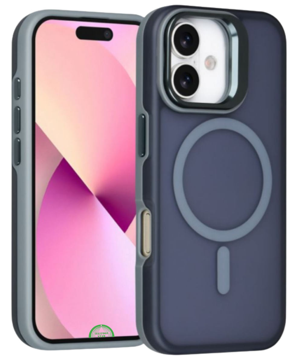 Hoesje voor iPhone 17 Slate Grey MagSafe Backcover met Stevige hard case achterkant
