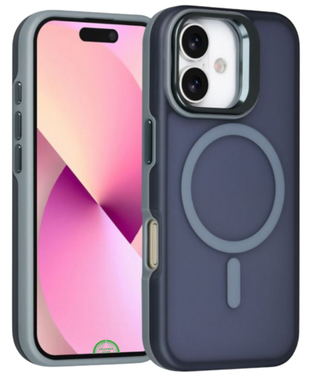 Hoesje voor iPhone 17 Slate Grey MagSafe Backcover met Stevige hard case achterkant