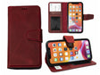 iPhone 15 100% leer hoesje | Ruimte voor drie pasjes | 2 in 1 functie | Rood