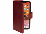 iPhone 15 Pro 100% leer hoesje | Ruimte voor drie pasjes | 2 in 1 functie | Rood