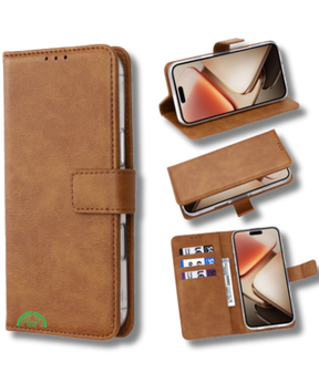 Hoesje Xiaomi 15 Bruin Lederen Look Met Pasjeshouder & Kickstand