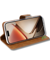 Hoesje Xiaomi 15 Bruin Lederen Look Met Pasjeshouder & Kickstand