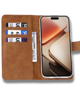 Hoesje Xiaomi 15 Bruin Lederen Look Met Pasjeshouder & Kickstand