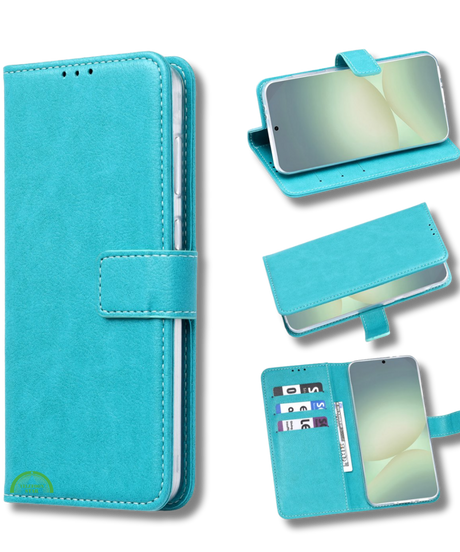 Bookcase Hoesje voor Xiaomi Redmi A3 Turquoise Magnetische sluiting