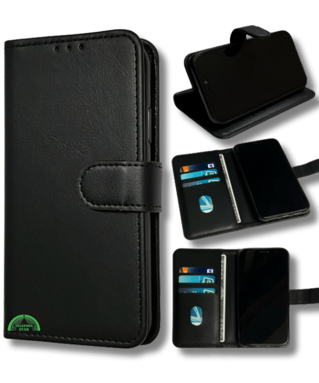 Bookcase Hoesje voor Xiaomi Redmi A3 Zwart Magnetische sluiting