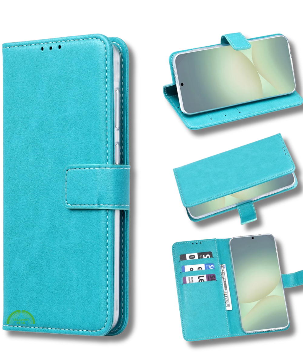 Bookcase Hoesje voor Xiaomi Redmi A3 Turquoise Magnetische sluiting