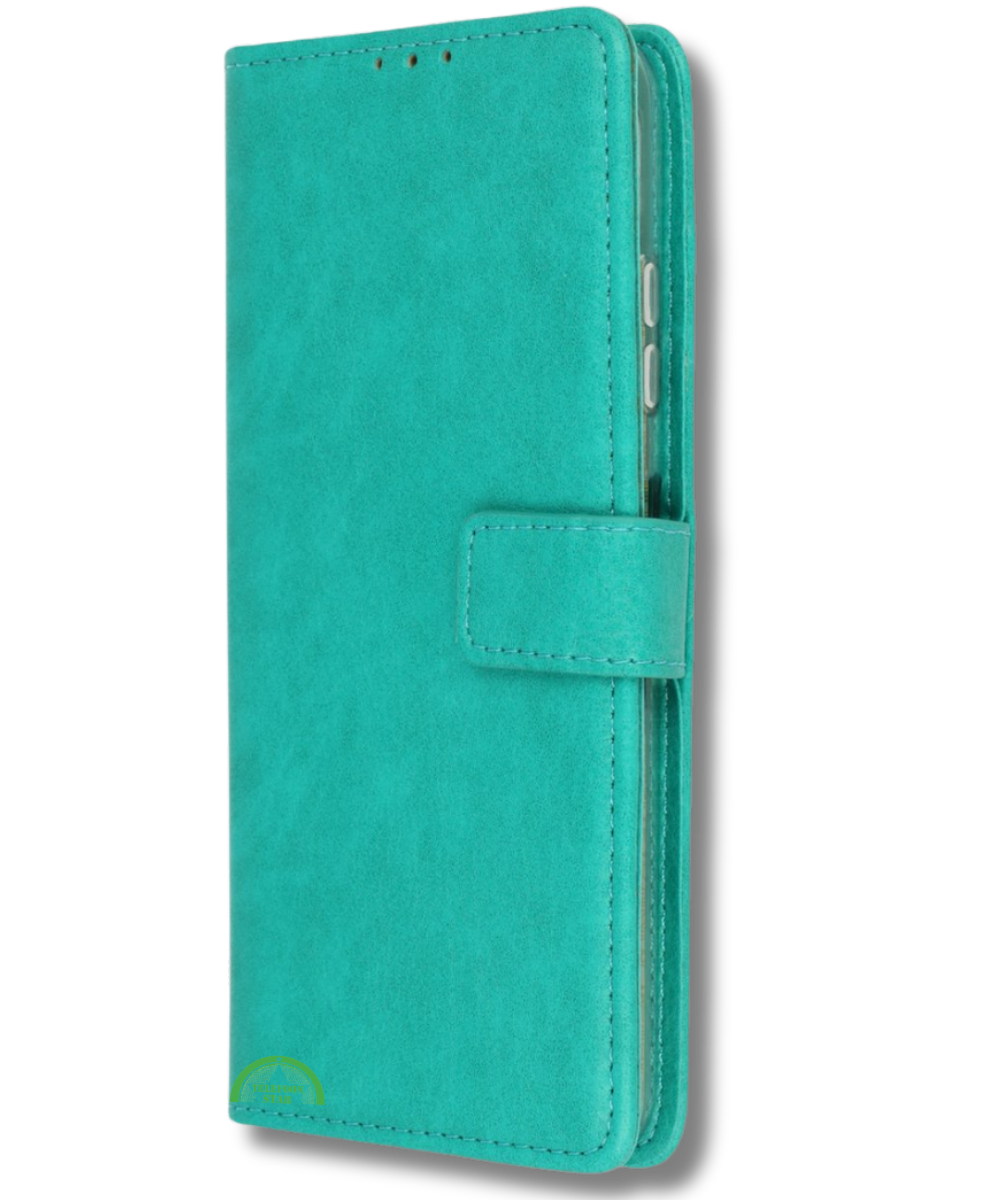 Bookcase Hoesje voor Xiaomi Redmi A3 Turquoise Magnetische sluiting