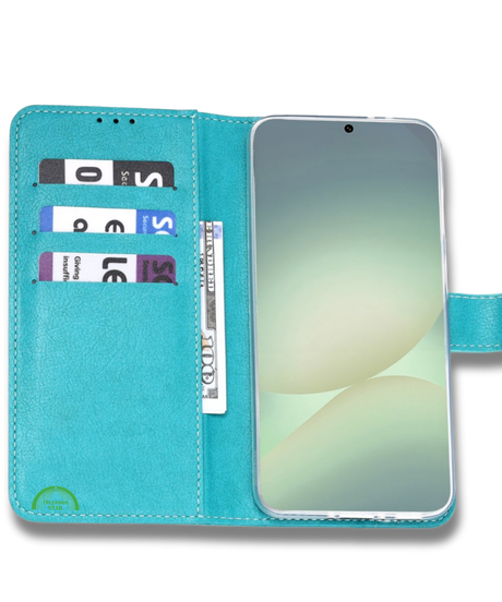 Bookcase Hoesje voor Xiaomi Redmi A3 Turquoise Magnetische sluiting