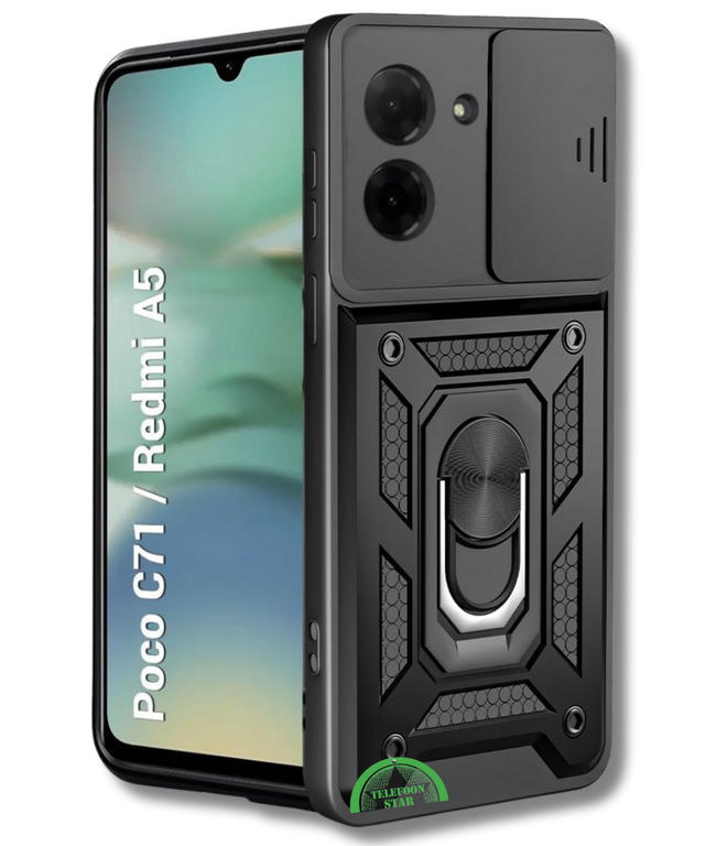 Hoesje voor Xiaomi Redmi A5 Zwart Slank ontwerp met Camera Slide Cover