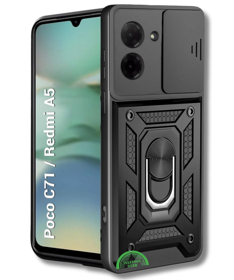 Hoesje voor Xiaomi Redmi A5 Zwart Slank ontwerp met Camera Slide Cover