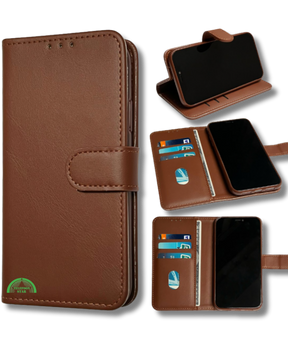 hoesje voor Xiaomi Redmi Note 13 Pro 5G bookcase Bruin SecureFlip Wallet Case