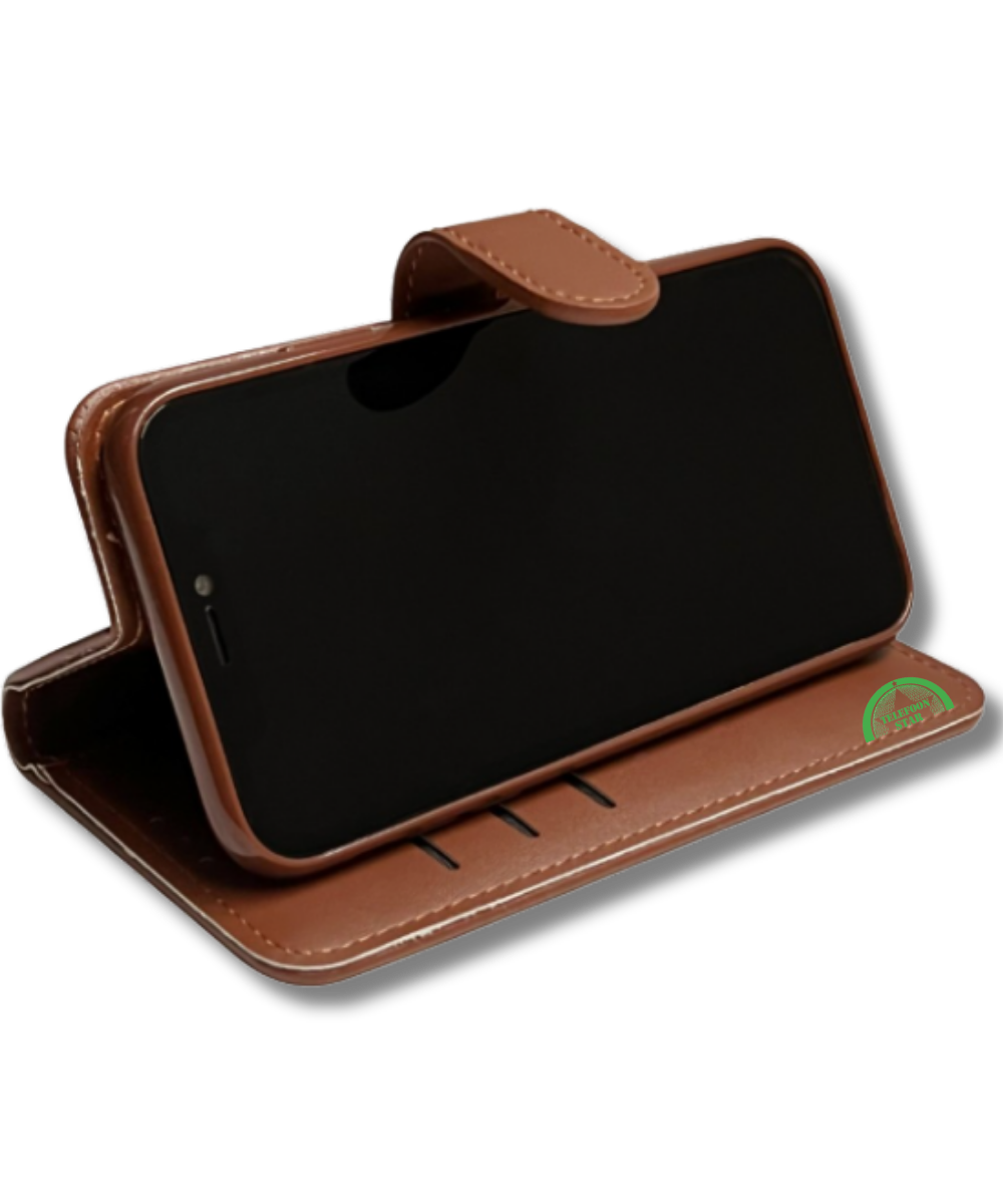 hoesje voor Xiaomi Redmi Note 13 Pro 5G bookcase Bruin SecureFlip Wallet Case