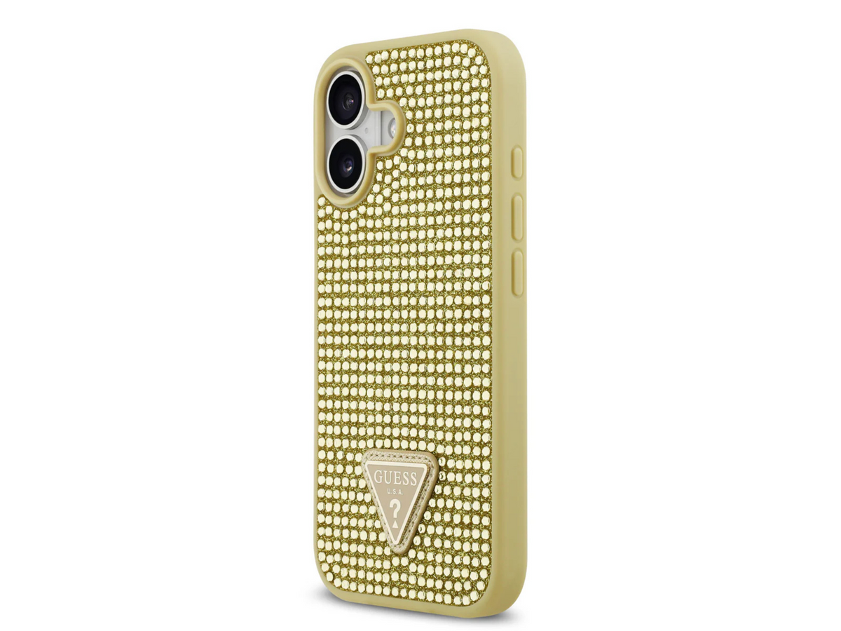Guess Hoesje Goud Kristallen &ndash; Luxe Telefoonhoes met Logo