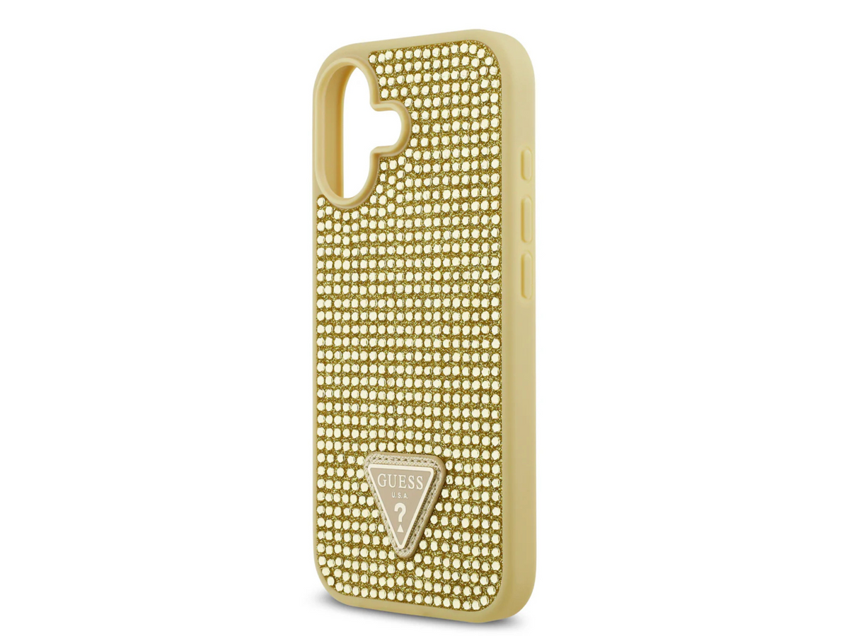 Guess Hoesje Goud Kristallen &ndash; Luxe Telefoonhoes met Logo