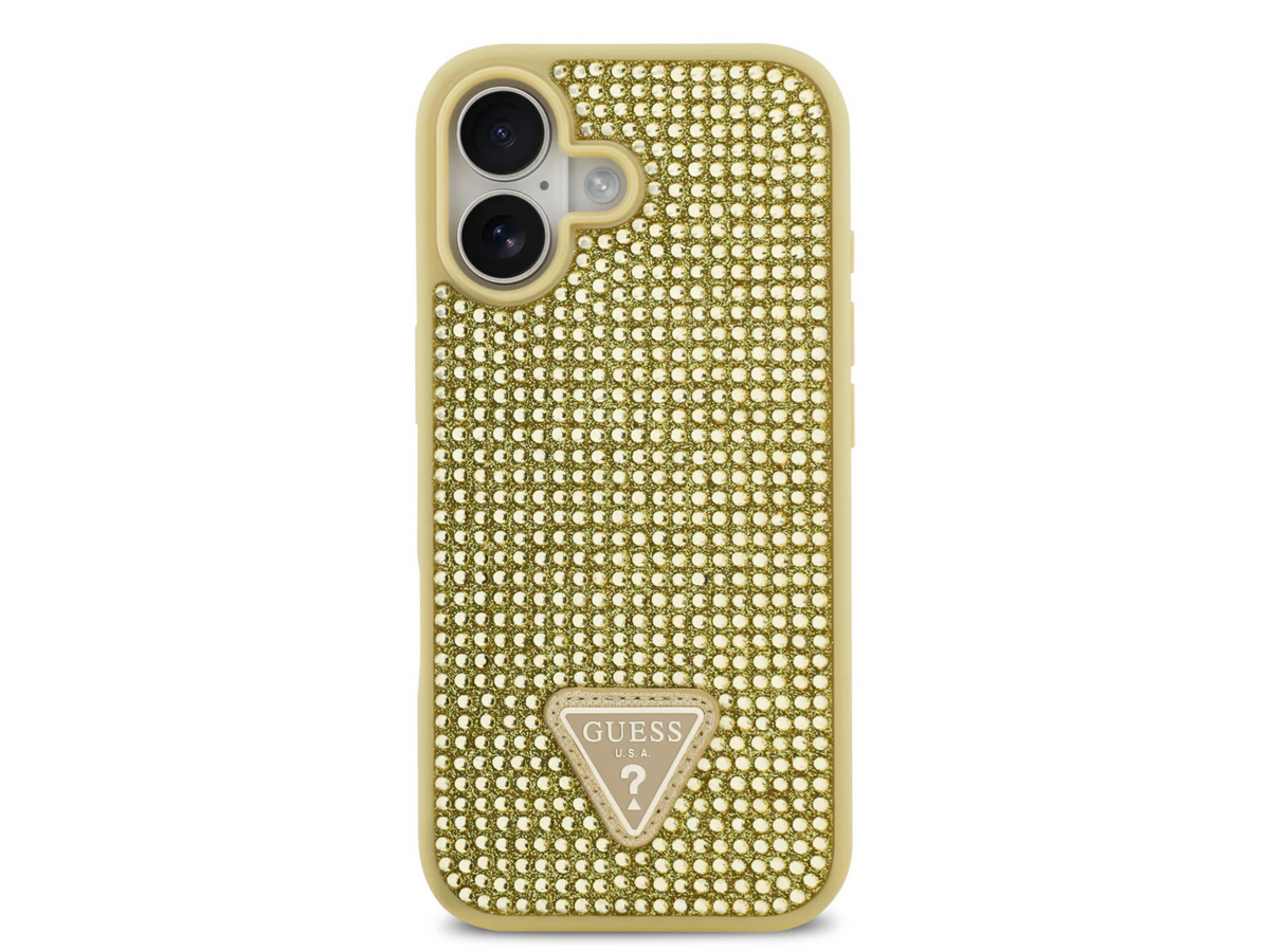 Guess Hoesje Goud Kristallen &ndash; Luxe Telefoonhoes met Logo