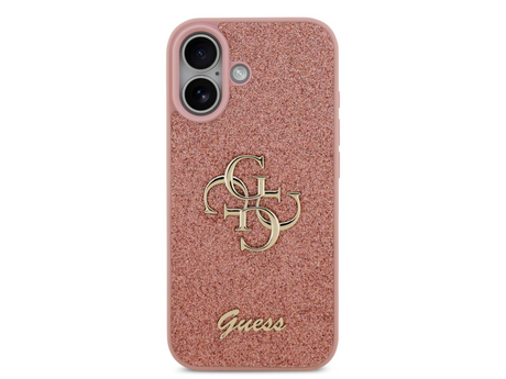Guess Roze Glitter Hoesje &ndash; met Gouden Logo &amp; Stijlvolle Bescherming