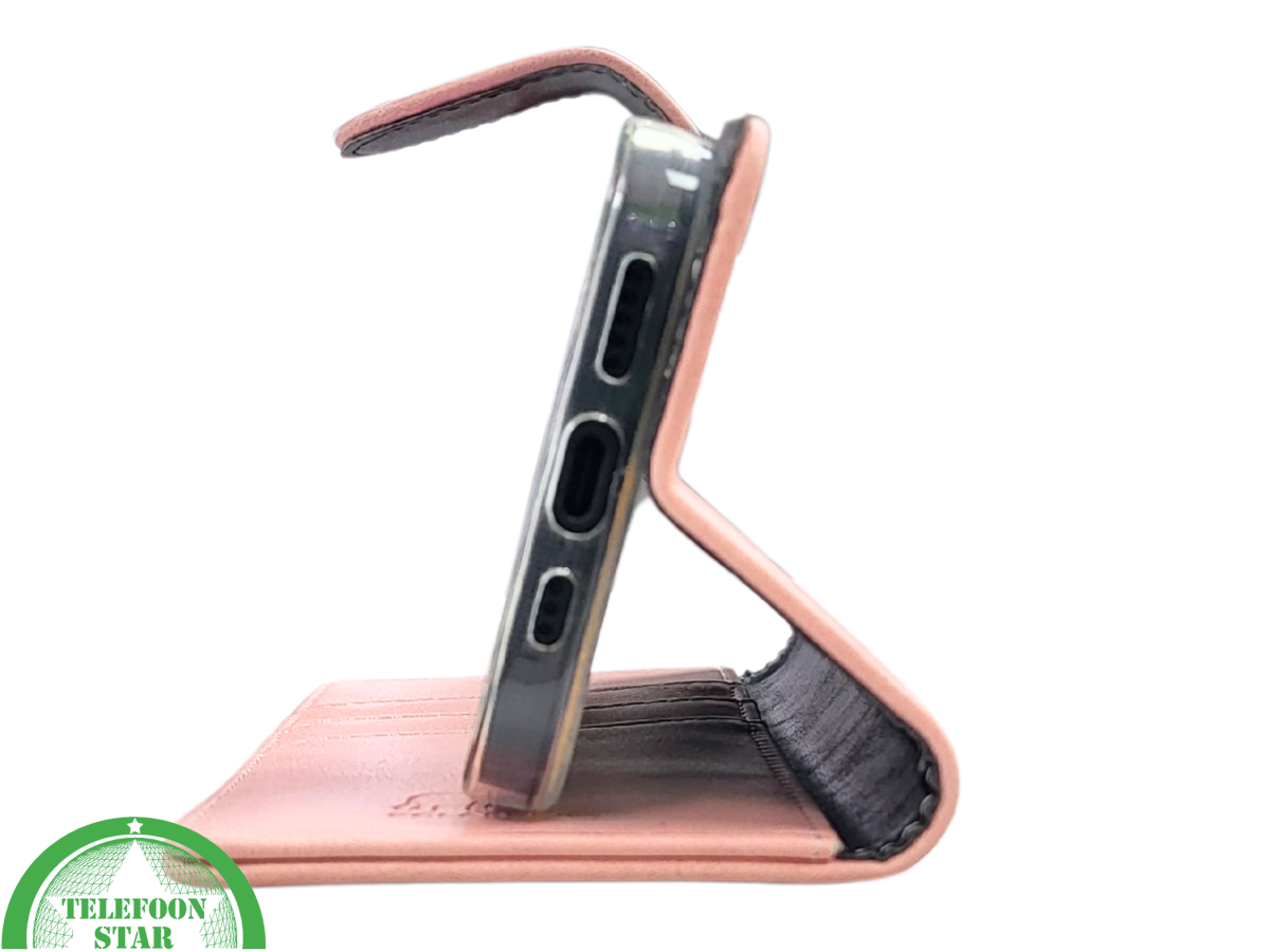 Bookcase Hoesje iPhone 17 Roze &ndash; Stijlvol Hoesje met Pasjeshouder