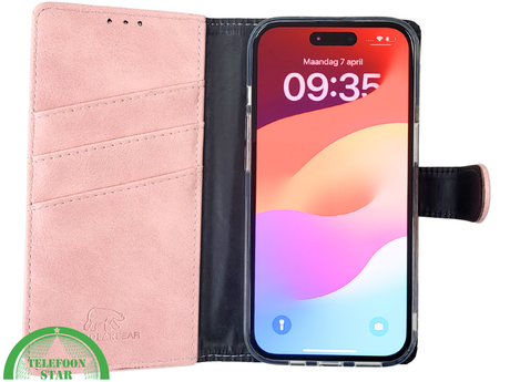 Bookcase Hoesje iPhone 17 Roze &ndash; Stijlvol Hoesje met Pasjeshouder