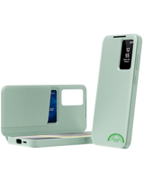 Samsung Galaxy A57 5G Smart View Hoesje Lichtgroen met Kaarthouder