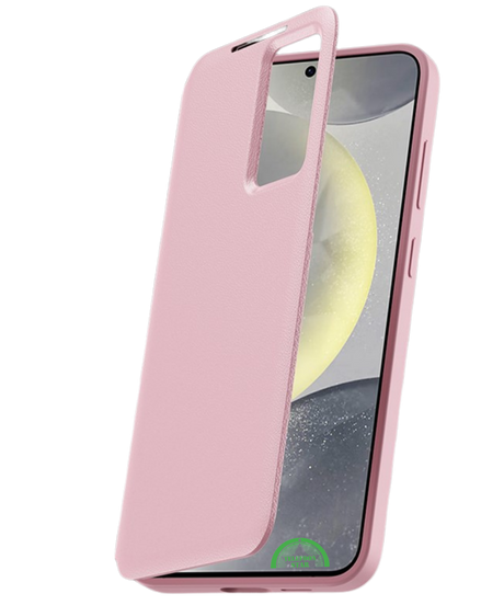 Samsung Galaxy A57 5G Smart View Hoesje Roze met Kaarthouder