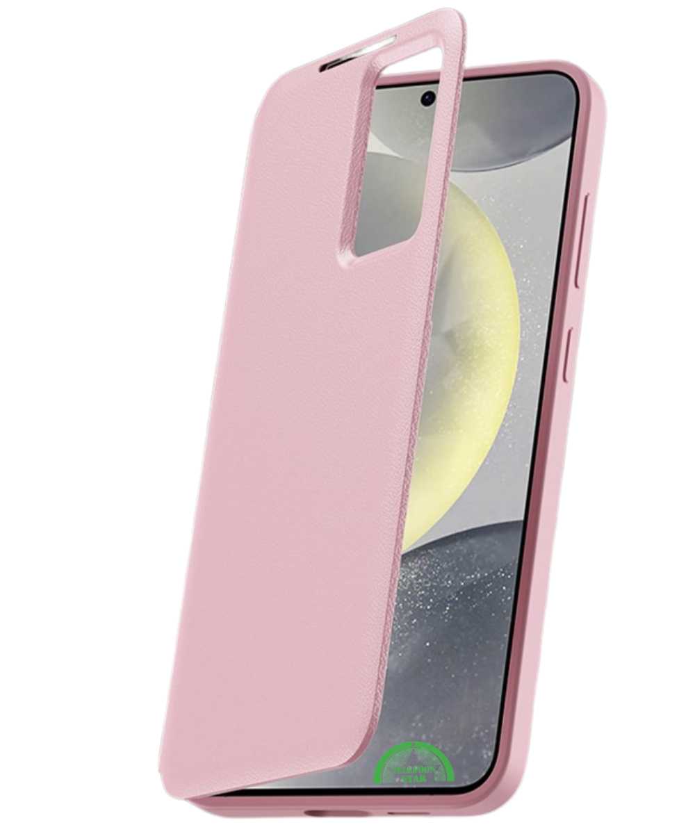 Samsung Galaxy S26 Elegance Bookcase Hoesje Roze Smart Window Wallet Cover