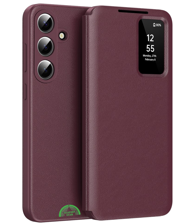 Samsung Galaxy S26 Burgundy Prestige Bookcase Hoesje Rood Premium Smart View Case