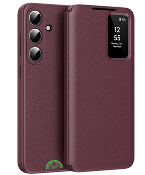 Samsung Galaxy S26 Plus Burgundy Prestige Bookcase Hoesje Rood Premium Smart View Case
