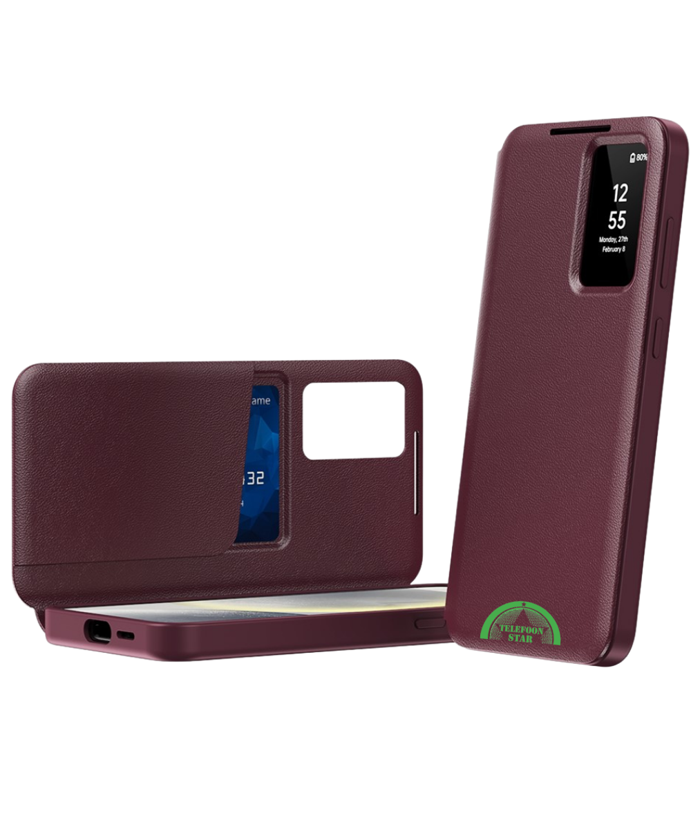 Samsung Galaxy S26 Burgundy Prestige Bookcase Hoesje Rood Premium Smart View Case